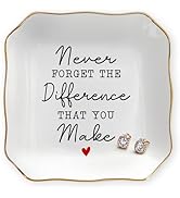 OASSIE Teacher Valentine Gift - 4"x4" Ceramic Jewelry Dish Tray - Thank You Appreciation Birthday...