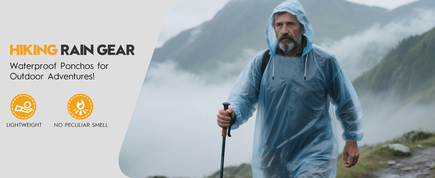 Versatile Ponchos: Perfect for hiking, cycling, gardening, or any outdoor activity—rain or shine.