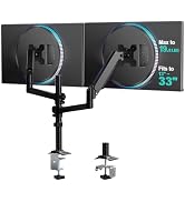 WALI Tall Dual Monitor Desk Mount for 13-33 inch Screens, 19.8 lbs per Arm | Dual Monitor Arms fo...