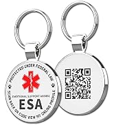 MYLUCKYTAG QR Code ESA Emotional Support Dog ID Tag - Pet Online Profile - Scan QR Receive Instan...