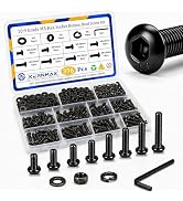 Kernmax 376PCS M5 Screw Assortment,M5x6/8/10/12/16/20/25/30mm Hex Socket Button Head Screws Nuts ...