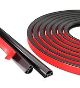 ESUFEIR 19.7 Feet Weather Stripping Door Seal Strip,Self-Adhesive Rubber Door Weather Stripping I...