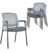 CLATINA Office Reception Guest Chair Mesh Back Stacking with Ergonomic Lumbar Support and Thicken...