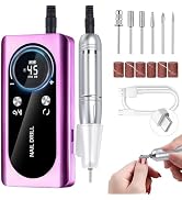 CozyZen Cordless Nail Drill Professional: 45000 RPM Rechargeable Electric Nail File Kit, Portable...