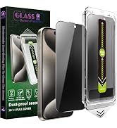 SY SHANGYAN 2 Pack Privacy Screen Protector for iPhone 16 Pro Max 6.9-Inch, Auto Dust Removal, No...