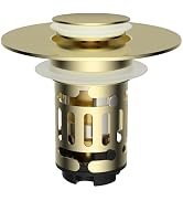 Hibbent Upgraded 3 in 1 Bathroom Sink Drain Strainer, Universal Pop Up Stopper with Removable Sta...