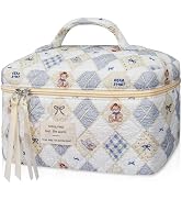 Gosect Large Makeup Bag, Cute Cosmetic Bag for Women Girls, Floral Coquette Aesthetic Toiletry Ba...