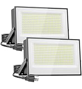 Onforu 300W Flood Lights Outdoor,30000lm Bright LED Work Light with Plug, 6500K Daylight White LE...