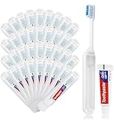 Lilingsty Toothbrush and Toothpaste Travel, Individually Packaged with Storage Box, Foldable Stor...