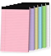 Ciphyfee 6pcs Small Note Pads, Colored Notepads 5x8 College Ruled Notebook, Writing Pads 5 x 8, L...