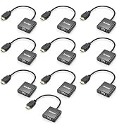 HDMI to VGA Adapter, Uni-Directional 10 Pack Male HDMI to Female VGA for Monitor, Projector, HDTV...