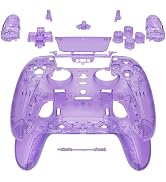 eXtremeRate Full Set Housing Shell w/Buttons Touchpad Compatible with ps5 Edge Controller, Clear ...