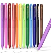 Four Candies Quick Dry Ink Colored Pens Set, 12 Colors Retractable Gel Pens, 0.7mm Fine Point Col...