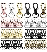 60Pcs Colored Swivel Lanyard Snap Hook,Metal Key Chain Clip Hooks Swivel Clasp Swivel Hook Keycha...