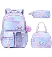 ASKSKY Girls Backpack, School Backpack for Girls, Cute Bow Kids Bookbag for Grils Children Teens ...
