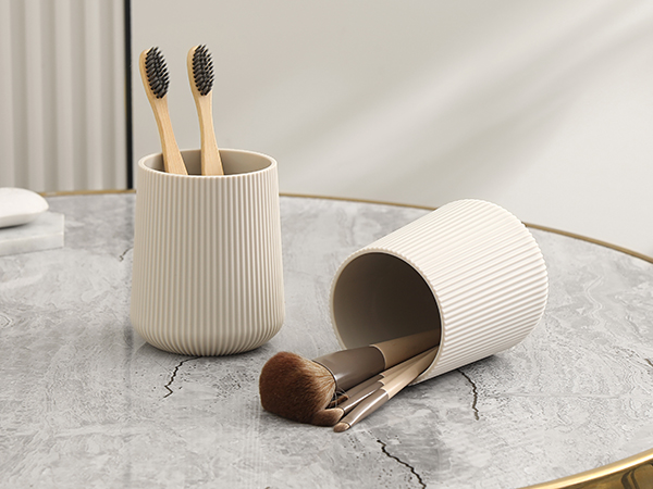beige Toothbrush Holder