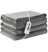 LaffyLo Electric Heated Blanket Full Size 72×84, Breathable & Luxurious Flannel,Soft Warm Gift wi...
