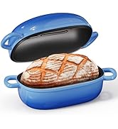 Cast Iron Dutch Bread Oven - 2.5QT Dutch Oven for Sourdough Bread Baking, Cast Iron Bread Loaf Pa...
