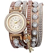JewelryWe Women Watches Vintage Bohemia Multi-Layer Weave Wrap Leather Wristwatch Analog Quartz B...