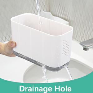 toothbrush organizer with drainage hole