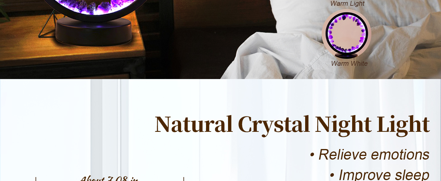 Raw Amethyst Round Table Lamp