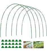 Joyhalo Garden Hoops for Raised Beds,25pcs Greenhouse Hoops, Rust-Free Coated Fiberglass 7ft Gard...
