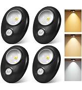 Motion Sensor Puck Lights, 3 Color Temps Dimmable Under Cabinet Light indoor, LED Wireless Rechar...
