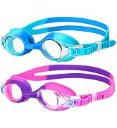 Starweh Kids Swim Goggles, 2 Pack Swimming Goggles No Leaking Anti Fog Kids Goggles for Boys Girl...