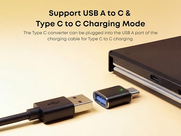 Support USB A to C & Type C to C Charging Mode