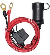 SPARKING 6FT Car Female Cigarette Lighter Plug Socket to Eyelet Terminals 12V Extension Cable wit...