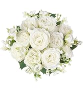Mkono Peonies Artificial Flowers, Small Silk Flowers for Home Decor Indoor 2 Bundles Fake Bouquet...