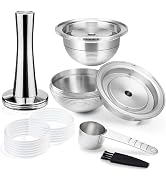 HAILASRE 2 Pack Stainless Steel Reusable Coffee Pods with Tamper for Nes presso Vertuo-line GCA1 ...
