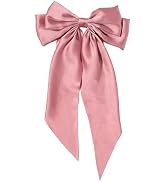 Silky Satin Big for Women Hair Ribbons Oversized Long Tail White Hair Bows,Bow Black Hair Bow Lar...