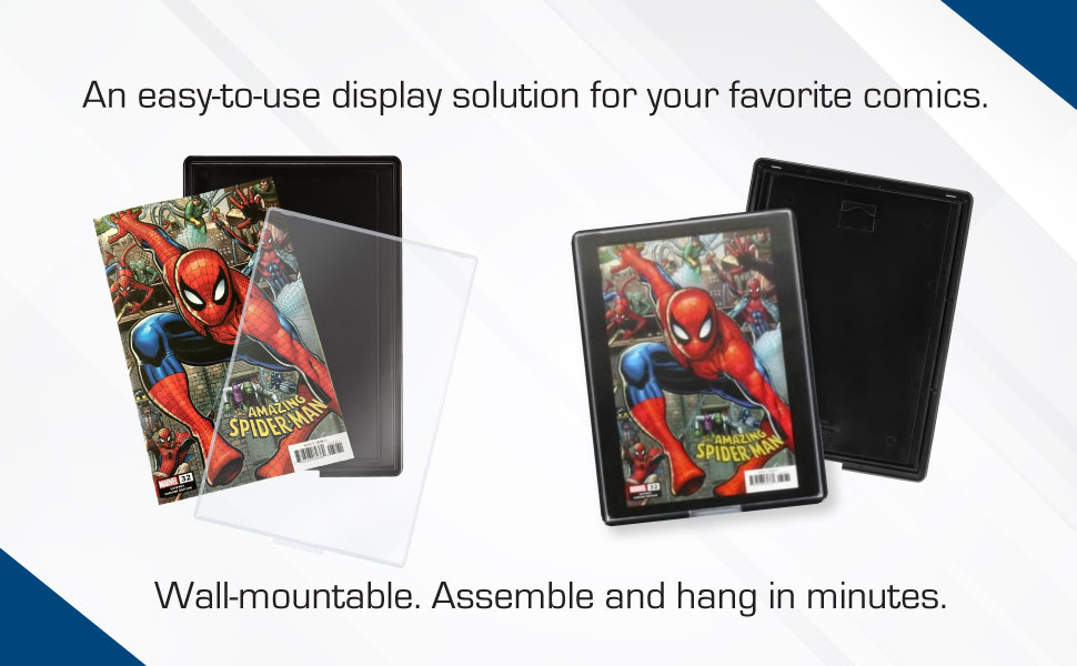 Well-mountable and easy to assemble, these showcases offer a sleek display for your favorite comics.