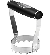 HULISEN Serrated Food Chopper Manual Hand, 3" Stainless Steel Hand Chopper | Ergonomic Rubber Han...