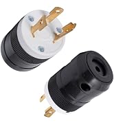 NEMA 2 Pack L5-30P Locking Plug, 30 Amp 125V Generator Twist Lock Adapter Plug, 2 Pole 3 Wire Gro...