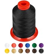 FIVEIZERO Extra Strong Upholstery Thread,Black 1000 Meters Bonded Nylon Thread for Denim Leather,...