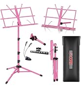 5 Core Sheet Music Stand 2 in 1 Dual Use Professional Portable Adjustable 28-67 Inch Folding Musi...