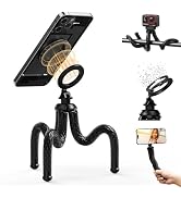 TELESIN Magnetic Flexible Tripod for iPhone, Mini Bendable Tripod Phone Stand for Magsafe Strolle...