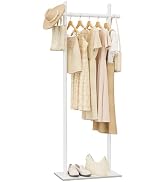 ENUMAIL Coat Rack Freestanding with Natural Rock Base, Metal Coat Hanger Stand, Industrial Garmen...