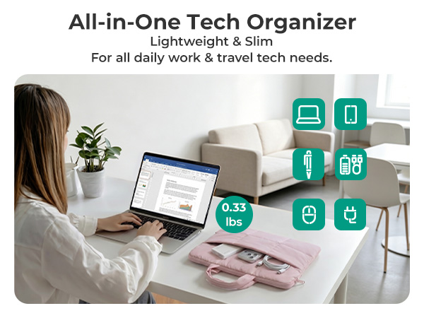 lightweight laptop bag tech organizer