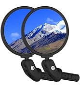 BriskMore Bike Mirrors,Bike Bar End Mirror, HD Glass Convex Lens Bicycle Rearview Mirror, 2PCS Sa...