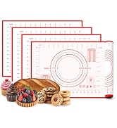 Silicone Baking Mat, Non-Stick Pastry & Dough Mat with Guides, Half Sheet Silicone Mat for Baking...