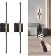 Shenmoyl Battery Operated Wall Sconce Set of 2, 3000K-6000K Dimmable Wireless Wall Sconces, 350°R...