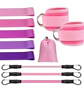 Ankle Resistance Loop Exercise Bands for Home Fitness, Ankle Bands for Working Out with Cuffs, Re...