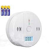 1 Pack Carbon Monoxide Detectors Battery Powered, Carbon Monoxide Alarm with LED Digital Display,...