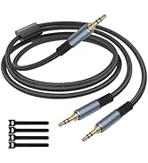 1/8 inches TRS Stereo Splitter Cable 6.6FT, Black, Male to Dual Male, 3.5mm Y-Splitter Stereo Aud...