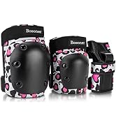 BOSONER Adult/Women/Kid Knee Pads Elbow Pads Wrist Guard 6 in 1 Protective Gear Set for Skating S...