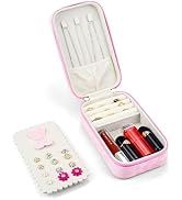 SANQIANWAN Luxury Jewelry Box for Women,Portable Travel Case Organizer for Rings Earrings Necklac...