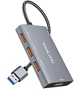 USB 3.2 Hub 10Gbps, Portable USB 3.2 Gen 2 Splitter with 4 USB A 3.2 Ports and Type-C Power Port,...